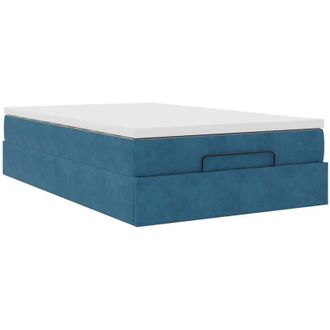 vidaXL Estructura De Cama Otomana Colch&oacute;n Terciopelo Azul Oscuro Vidaxl