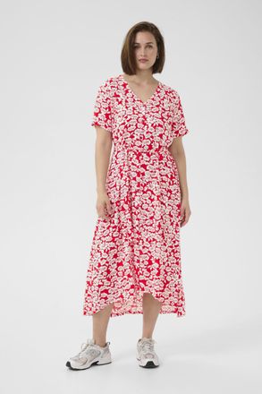 Kaffe Jurk KAbeathe A-shape white red