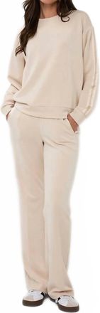 Esqualo Selma Straight Leg Modal Trousers In Natural
