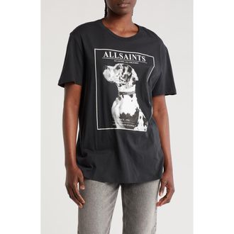 AllSaints Storm Cotton Graphic Boyfriend T-Shirt in Black at Nordstrom Rack, Size X-Small