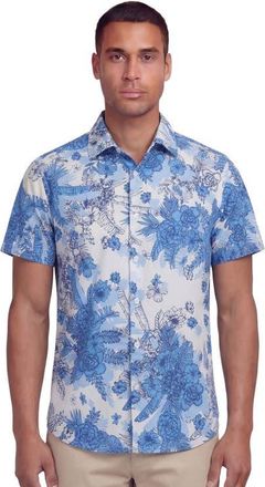 Lords of Harlech Mono Floral Mens Printed Button Up Shirt in Mono Floral White at Nordstrom, Size Xx-Large