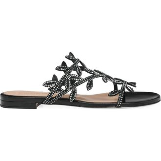 Gianvito Rossi Crystal Flavia 05 Sandal in Black Leather at Nordstrom, Size 36.5
