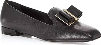 Ferragamo Womens Zaneta Square Toe Loafer Flats In Black