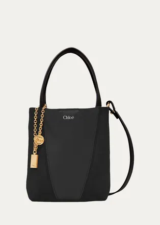 Chlo&eacute; Spin Small Leather & Suede Tote Bag
