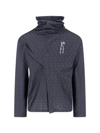 Kiko Kostadinov Black Ohne High Turtleneck Geometric Sweater