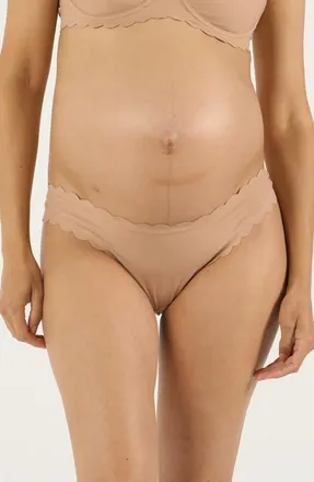 Cache Coeur Skin Low Waist Maternity Tanga in Latte at Nordstrom, Size Small