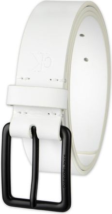 Calvin Klein Mens Dress & Casual Belt - Sleek Ck Design for for Work, Jeans & Everyday Fashion, White, Large (38-40)