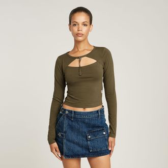 G-Star Keyhole Slim Korte Top - Groen - Dames