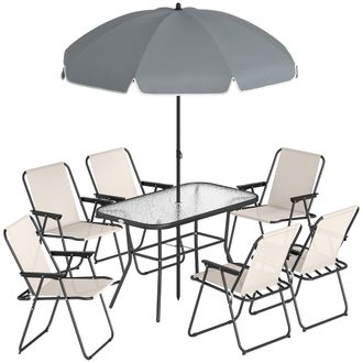 OUTSUNNY Conjunto de jard&iacute;n 119x68x70 cm crema