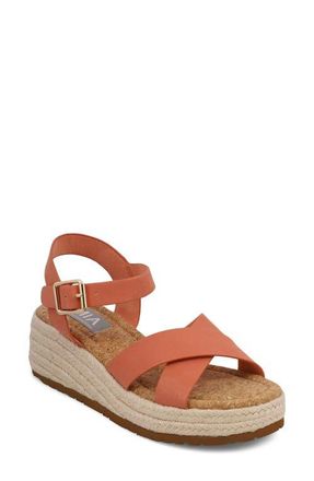 Mia Nikky Ankle Strap Platform Wedge Sandal in Coral Brus at Nordstrom, Size 8.5
