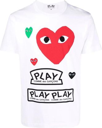 Comme Des Gar&ccedil;ons Heart-print Cotton T-shirt