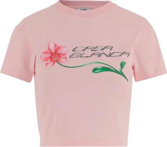 Casablanca Dames T-shirts & Polos Kleding Roze Ss 26 - Dames - T-shirts - Roze - XS - Katoen - Tops