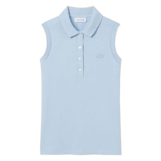 Lacoste Sleeveless Tops, female, Blue, Size: XS L.12.D Slim Fit Sleeveless Stretch Polo