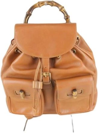 Gucci Pre-owned Backpacks, female, Brown, Size: ONE SIZE Pre-owned Leather gucci-bags