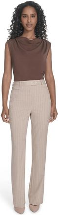 Calvin Klein Pants Women Toasted Sumac Pinstriped Stretch Modern Fit PALL581