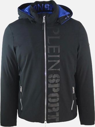 Philipp Plein Mens Plein Sport Padded Vertical Logo Black Jacket - Size: 40/Regular