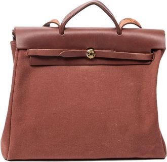 Herm&egrave;s Borsa a spalla con finiture in pelle - Marrone