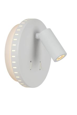 Lucide L&aacute;mpara de cabecera de metal con 1 led integrado, blanco