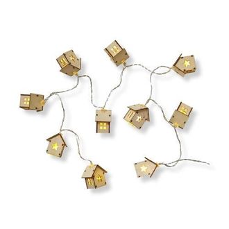 Tag Wooden House LED String Lights Indoor Decorative Lighting in Beige at Nordstrom