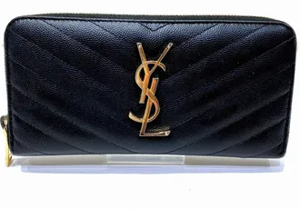 Saint Laurent Black Leather Coin Purse/Coin Case (Pre-Owned)