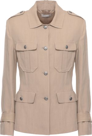 Antonelli Beige Eve Flap Pockets Viscose-Linen Jacket