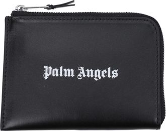 Palm Angels Black Leather Mens Cardholder