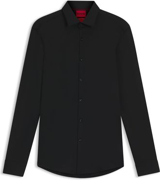 HUGO BOSS Mens Hugo Kenno Slim-Fit Shirt in Black