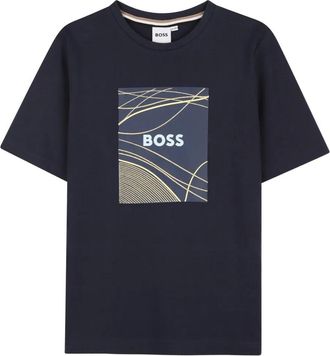 BOSS Kidswear graphic-print T-shirt - kids - Cotton - 14 - Blue