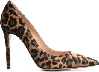 Gianvito Rossi Luipaardprint Stilettohak Pumps - Dames - Pumps - Bruin - 40 EU - Leer - Schoenen