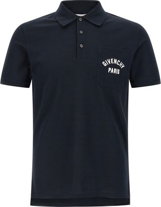 Givenchy Blue Cotton Polo Mens Shirt