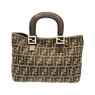 Fendi Pre-owned Handbags, female, Brown, Size: ONE SIZE Pre-owned Canvas Tote Bag