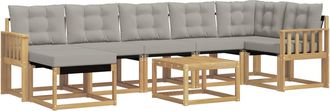 vidaXL Conjunto De Sof&aacute;s De Exterior 8 Uds. Blanco Y Gris Claro Vidaxl