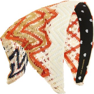 Lele Sadoughi Jackie Handkerchief Headband in Caramel Chevron at Nordstrom