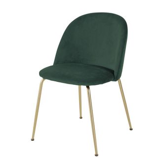 Maisons du monde Silla de terciopelo verde bosque