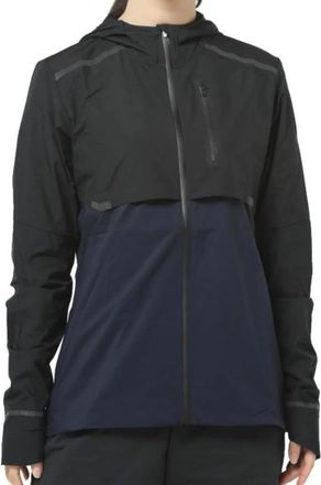 On On Weather Jacket Womens Black Navy Full Zip Hooded Performance KFC937