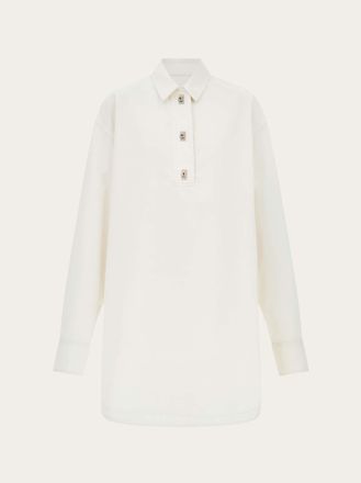 Ferragamo Women Cotton and silk shirt dress White