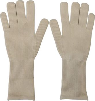 Dolce & Gabbana Elegante witte kasjmierhandschoenen - Heren - Handschoenen - Wit - ONE Size - Kasjmier - Accessoires