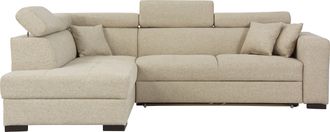 HOME AFFAIRE Ecksofa »Tulio L-Form« wahlweise mit Bettfunktion und Bettkasten, incl. 3 Zierkissen