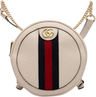 Gucci Pre-owned Ophidia Rugzak - Dames - Vintage Schoudertas - Beige - ONE Size - Leer - Vintage