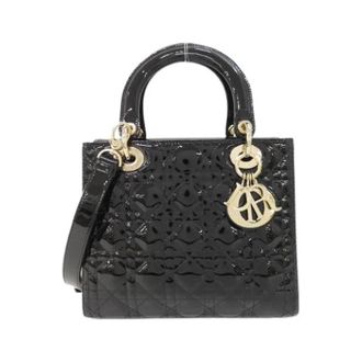 Dior Pre-owned Lady Dior Patent Leather Bag - Dames - Pre-owned - Zwart - Maat: ONE Size Leer