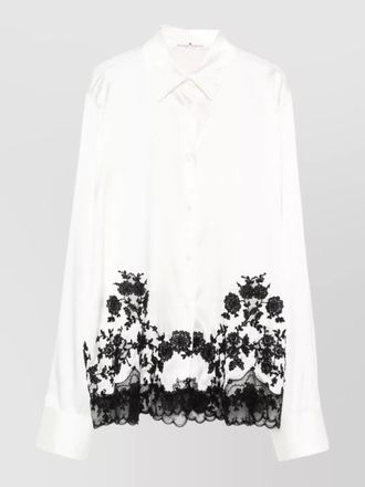Ermanno Scervino silk shirt floral lace long sleeves