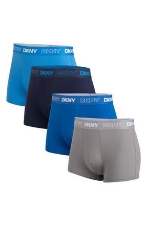 DKNY Pack of 4 Trunks in Blue/Navy/French Blue/Grey at Nordstrom Rack, Size X-Large