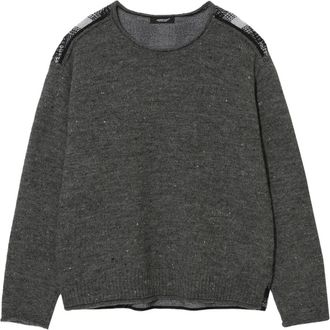 Undercover checked-panel wool sweater - Grey