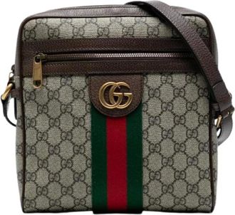 Gucci Pre-owned Cross Body Bags, female, Brown, Size: ONE SIZE Pre-owned Canvas Crossbody Bag