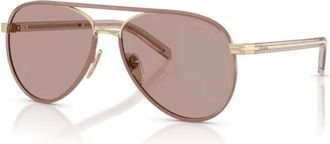 Prada Accessoires, unisex, Geel, ONE Size, PR B57S Aviator Zonnebril