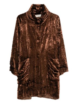 A.N.G.E.L.O. Vintage Cult 1980s buttoned pocket coat - women - Acrylic/Viscose - 42 - Brown