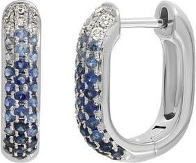 Bony Levy El Mar 18K White Gold Sapphire & Diamond Hoop Earrings in White Gold/Diamond at Nordstrom Rack