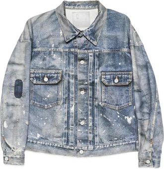 Junya Watanabe Distressed Paint-splatter Denim Jacket