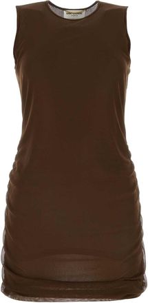 Saint Laurent Chocolate Tulle Mini Dress