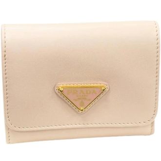 Prada Pre-owned Trifold Wallet - Dames - Pre-owned - Roze - Maat: ONE Size Leer